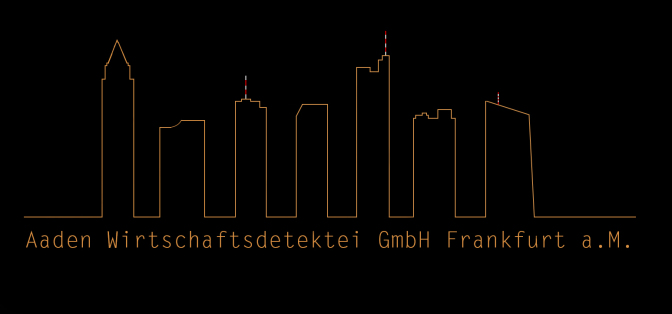 Skyline Frankfurt Germany, Banner der Aaden Detektei Frankfurt a. M.; Detektiv in Frankfurt/Main, Privatdetektiv Frankfurt am Main